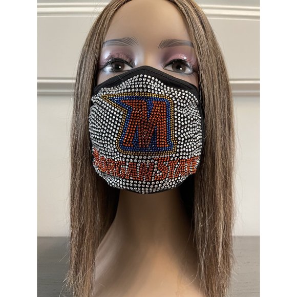 Morgan State University Bling Rhinestone Face Mask - Picture 9 of 14